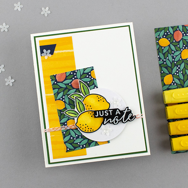 Picture of a card with a couple of lemons on it. The card was created with Stampin' Up!'s Simply Citrus Card Kit