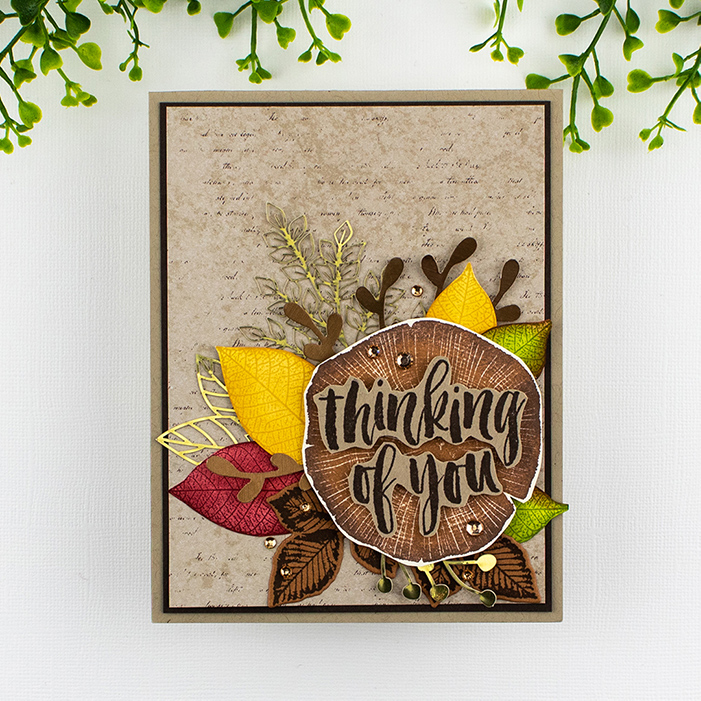 "Thinking of You" fall card created using Stampin' Up!'s Rooted in Nature stamp set